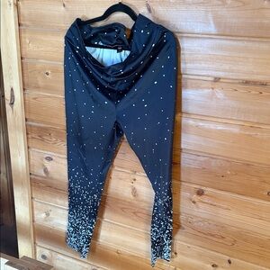 SHEIN Black Leggings with White Speckle Print